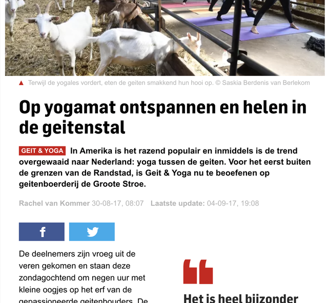 schermafbeelding van het artikel in het AD